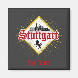 Stuttgart City Germany Retro Skyline Vintage Magnet