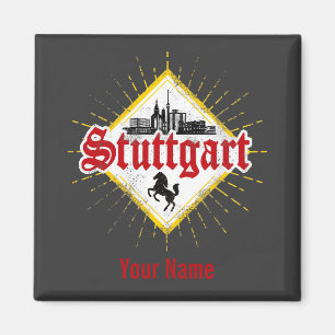 Stuttgart City Germany Retro Skyline Vintage Magnet