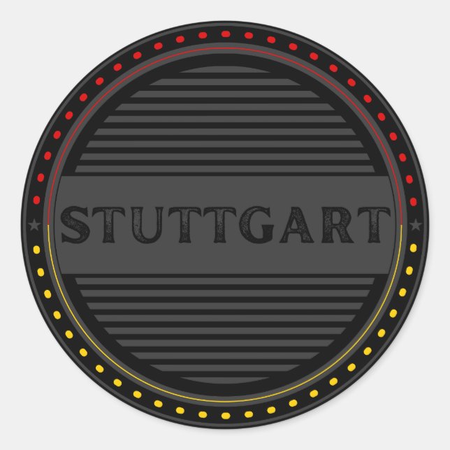 Stuttgart City Pride Emblem – German Identity Runder Aufkleber (Vorderseite)