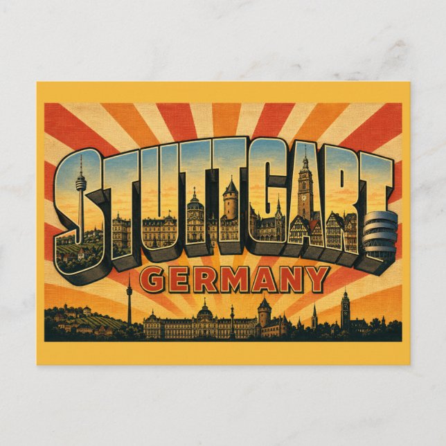 Stuttgart Deutschland Fernsehturm Postkarte (Vorderseite)
