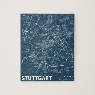 Stuttgart Deutschland Minimalistische Stadtbahnlin Puzzle