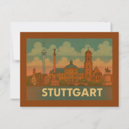 Stuttgart Deutschland Stadt Kunst Postkarte