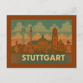 Stuttgart Deutschland Stadt Kunst Postkarte