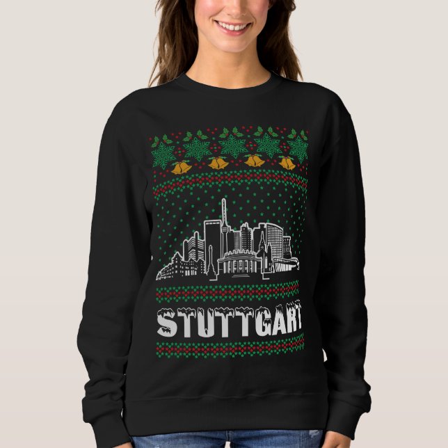 Stuttgart Deutschland Ugly Christmas Sweatshirt (Vorderseite)