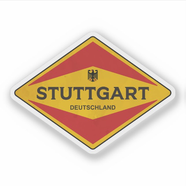 Stuttgart Deutschland Vintag Aufkleber (Vorderseite)