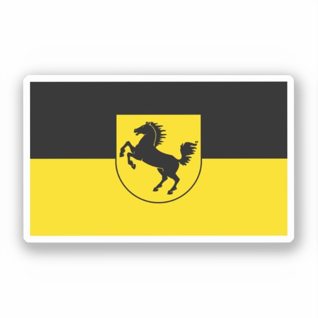 Stuttgart-Flagge (Deutschland) Aufkleber (Vorderseite)