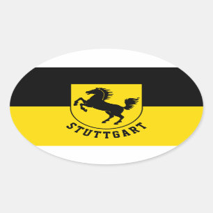 Stuttgart-Flagge (Deutschland) Ovaler Aufkleber