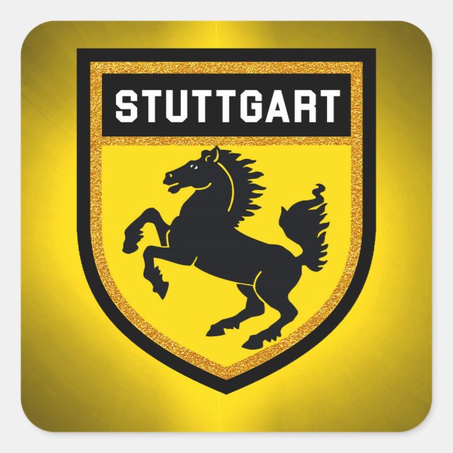 Stuttgart-Flagge Quadratischer Aufkleber (Vorderseite)