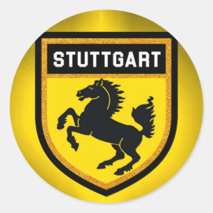 Stuttgart-Flagge Runder Aufkleber