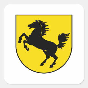 Stuttgart Flagge Stadt Deutschland Symbol Emblem P Quadratischer Aufkleber