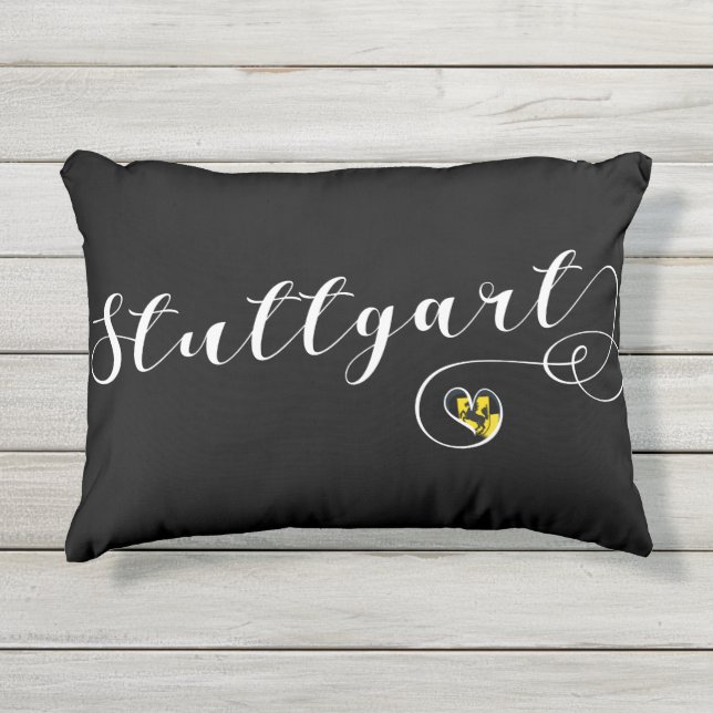 Stuttgart Heart Accent Pillow, Deutschland Kissen Für Draußen (Vorderseite)