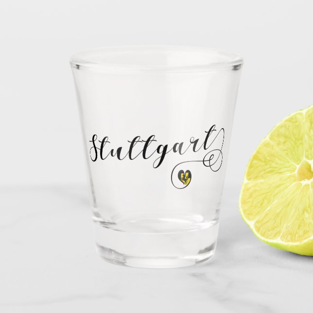 Stuttgart Herz, Baden-Württemberg, Deutschland Schnapsglas (Vorderseite)
