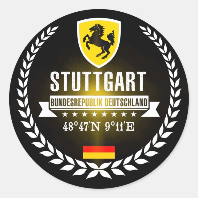 Stuttgart Runder Aufkleber (Vorderseite)