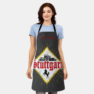 Stuttgart Stadt Deutschland Retro Skyline Vintage Schürze
