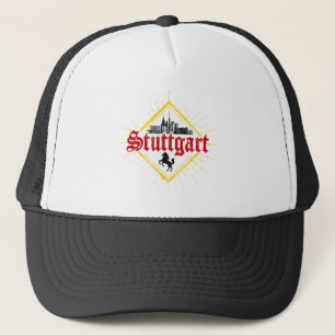 Stuttgart Stadt Deutschland Retro-Skyline Vintage Truckerkappe