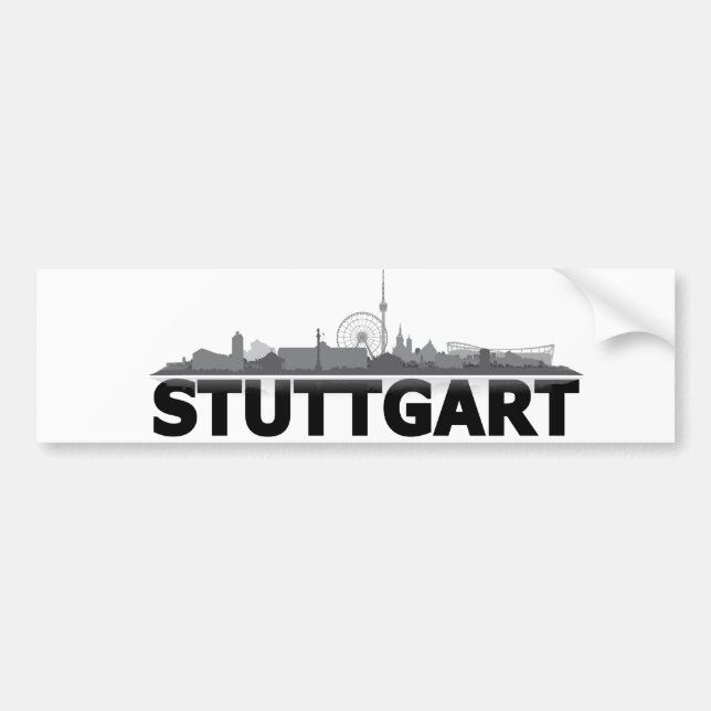 Stuttgart Stadt Skyline - Autoaufkleber /Aufkleber (Vorne)