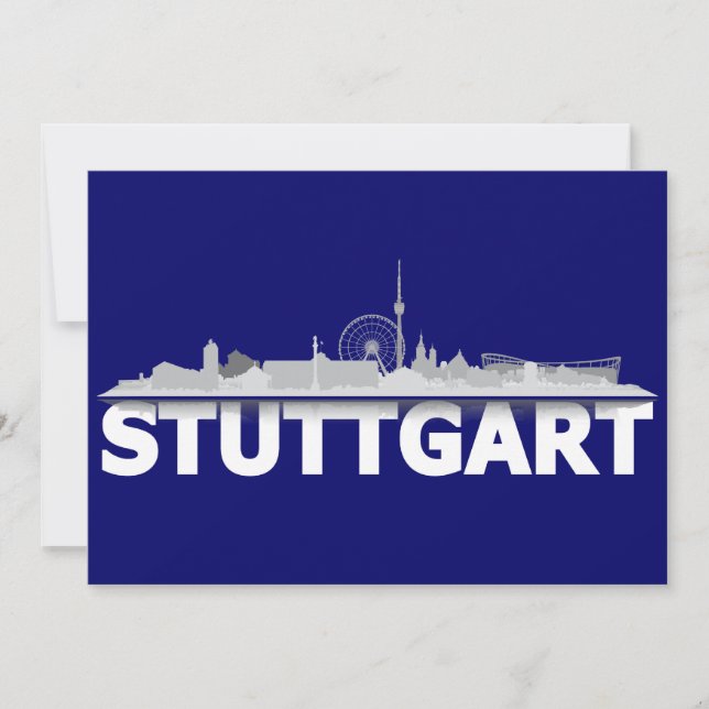 Stuttgart Stadt Skyline - Postkarte / Klappkarte (Vorderseite)