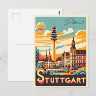 Stuttgarter Fernsehturm - Deutschland Geschenk Postkarte