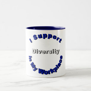 StützDiversity in meiner Arbeitsplatz-Tasse Zweifarbige Tasse