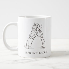 Stütze dich auf den Herrn Stick-Figur Christlicher Jumbo-Tasse