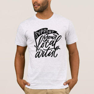 Stützen Sie Ihre lokale beschriftete Künstler-Hand T-Shirt