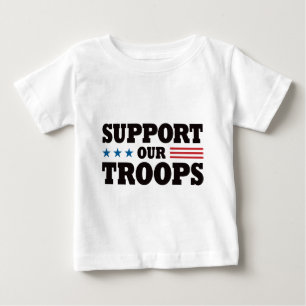 Stützen Sie unsere Truppen - Schwarzes Baby T-shirt