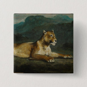 Stützende Löwin, c.1855 (Öl auf Platte) Button