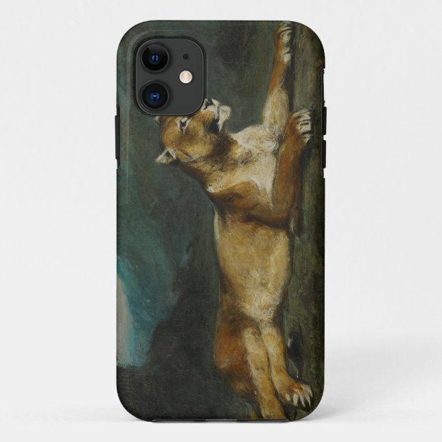 Stützende Löwin, c.1855 (Öl auf Platte) Case-Mate iPhone Hülle (Rückseite)