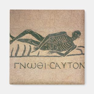 Stützendes Skelett mit dem Titel 'wissen Magnet