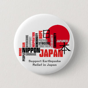 Stützerdbeben-Tsunami-Entlastung in Japan Button