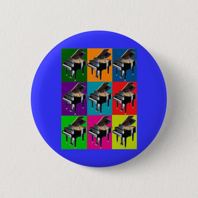 Stutzflügel-Pop-Kunst-T - Shirt u. Geschenke Button (Vorderseite)