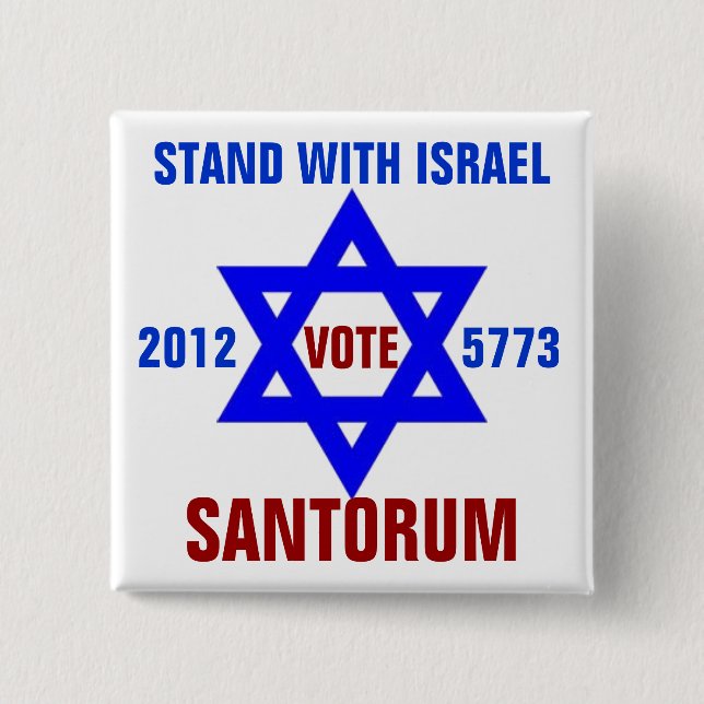 Stützisrael-Abstimmung Santorum Button (Vorderseite)