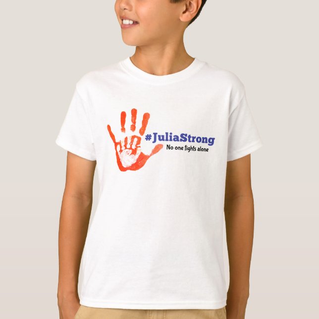 Stützjulia Kampf!  Krieger Handprint T-Shirt (Vorderseite)