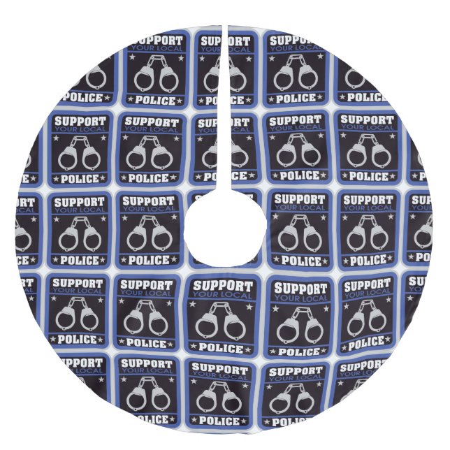 Stützlokale Polizei Polyester Weihnachtsbaumdecke (Vorderseite)