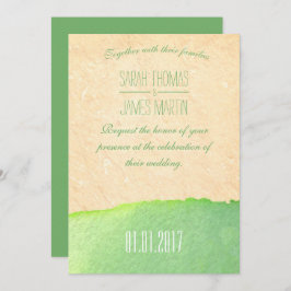 Styish grüne Aquarell-Hochzeits-Einladungen Einladung