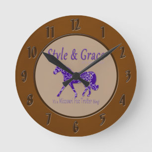Style and Grace Missouri Fox Trotter Thing Runde Wanduhr