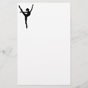 Style Black Silhouette Ballett Tänzerin Gefühle Mä Briefpapier