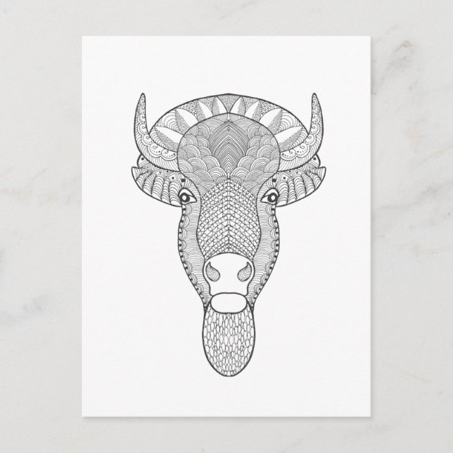 Style Bull Head Postkarte (Vorderseite)