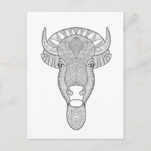 Style Bull Head Postkarte