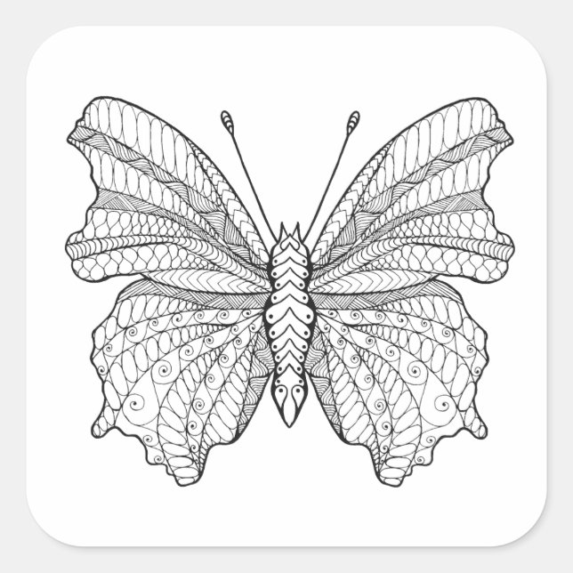 Style Butterfly 3 Quadratischer Aufkleber (Vorderseite)