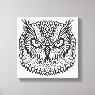 Style Eagle Owl Head 6 Leinwanddruck