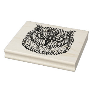 Style Eagle Owl Head Gummistempel