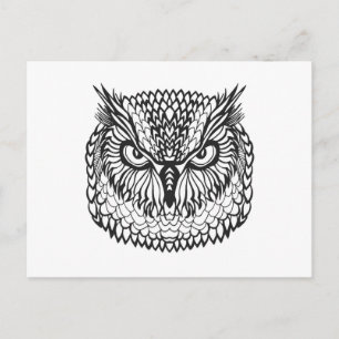 Style Eagle Owl Head Postkarte