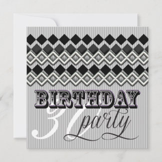 Style Mixup Stripy Diamond Age Birthday Party Einladung