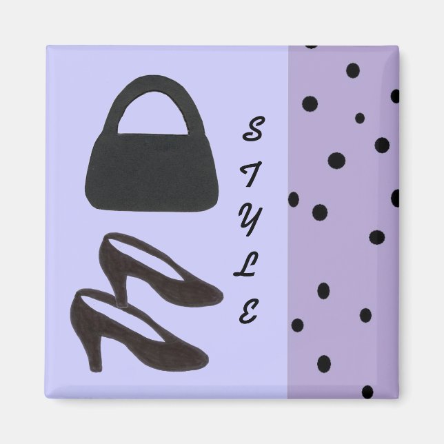 Style - Schwarze Purse und schwarze Schuhe Magnet (Vorne)