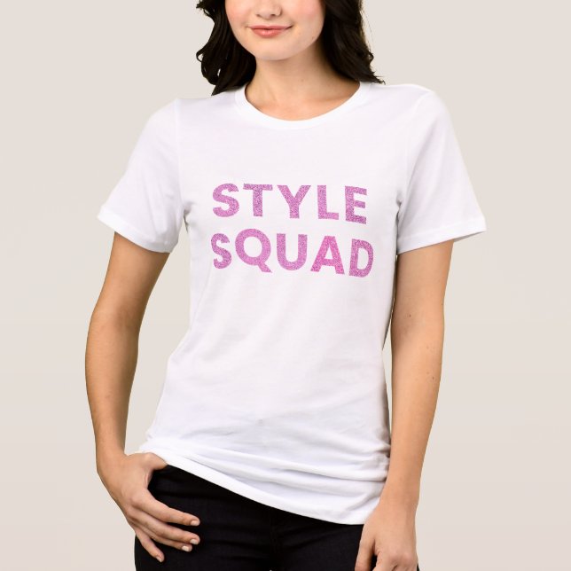 Style Squad Glitzer Lila Moderne Girly Chic Tri-Blend Shirt (Vorderseite)