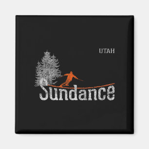 Style Sundance Utah 1980er Jahre Vintages Skifahre Magnet