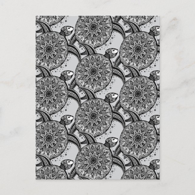 Style Turtle Pattern Postkarte (Vorderseite)