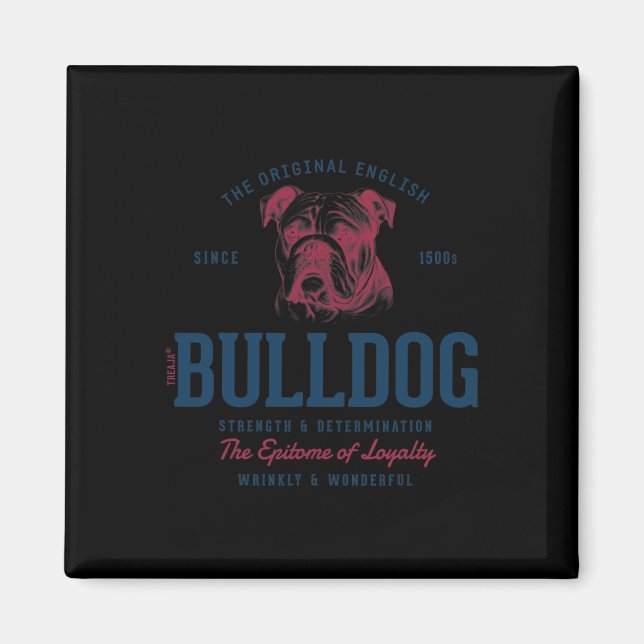 Styled Vintag English Bulldog Magnet (Vorne)