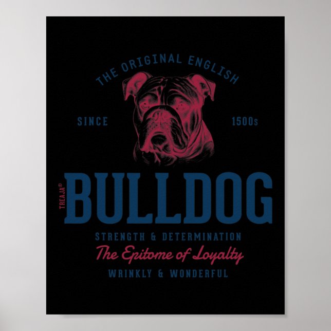 Styled Vintag English Bulldog Poster (Vorne)